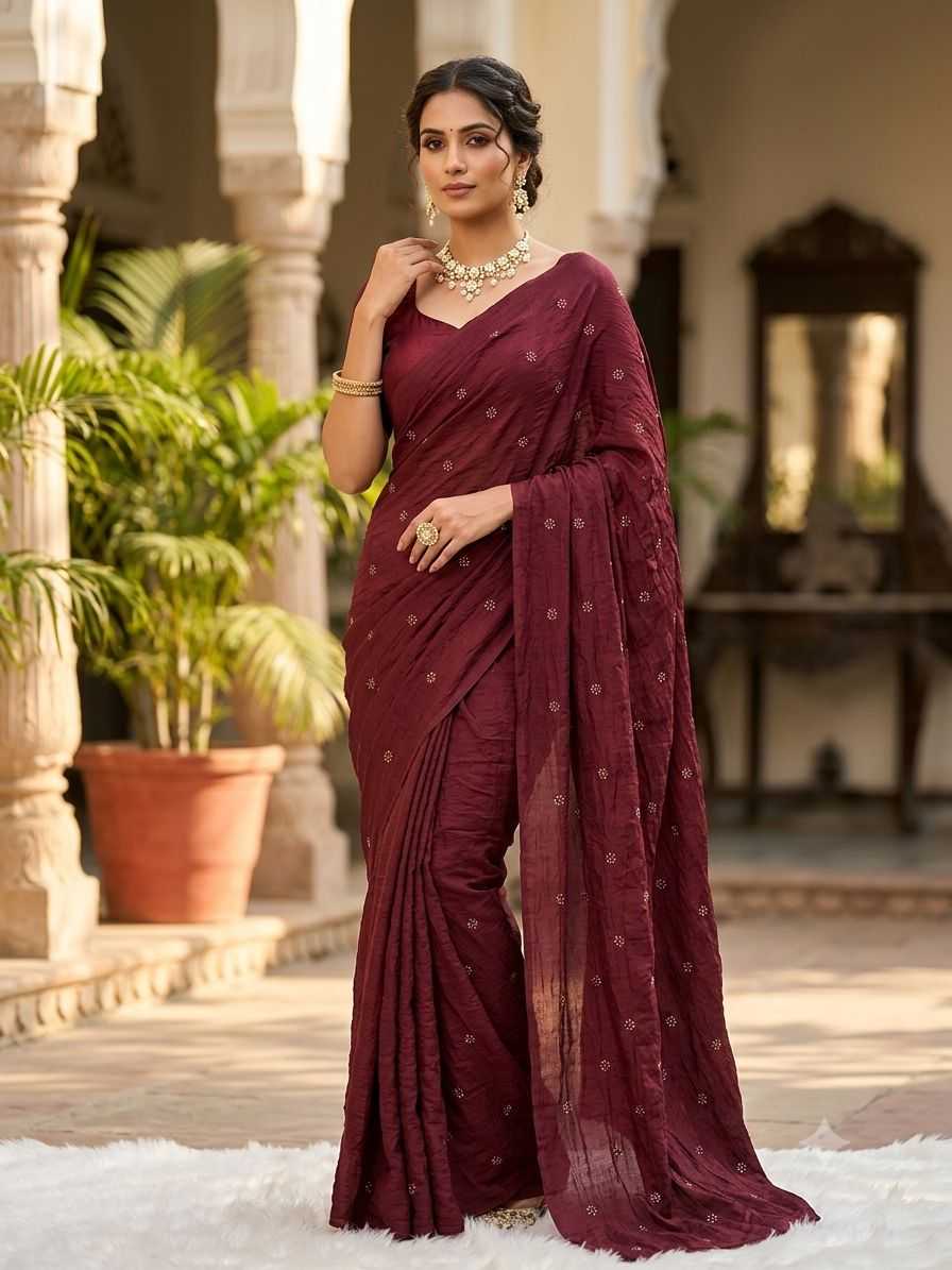YNF Wholesale Crunchi Designer Sarees KESH752 Coffee | Surat Manufacturer