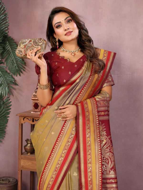 YNF Wholesale Handloom Silk Designer Sarees KESH753 Sindur | Surat Manufacturer