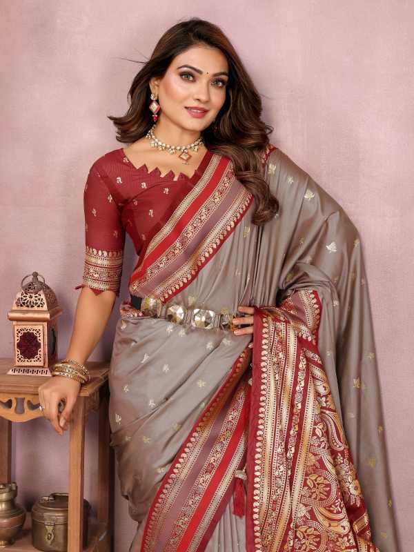 YNF Wholesale Handloom Silk Designer Sarees KESH753 Sindur | Surat Manufacturer