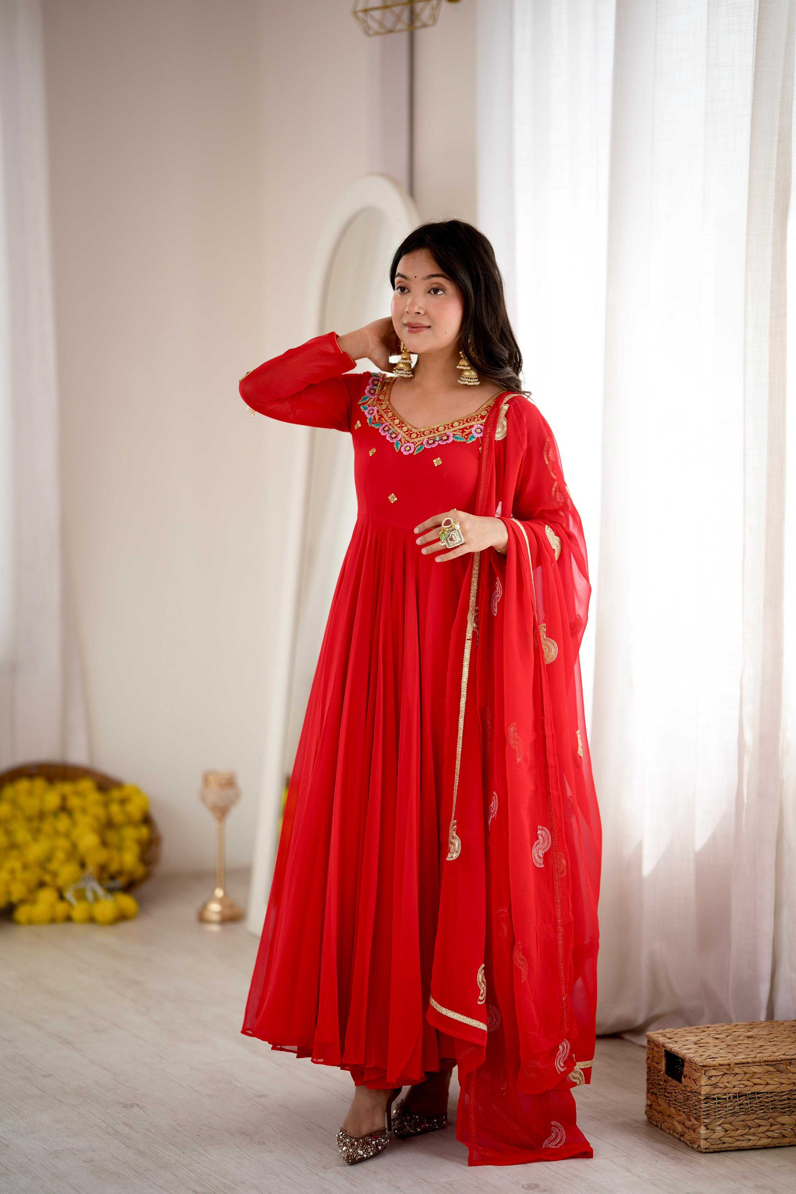 YNF Wholesale Faux Georgette Embroidery Gowns RIN133 5363 | Surat Manufacturer