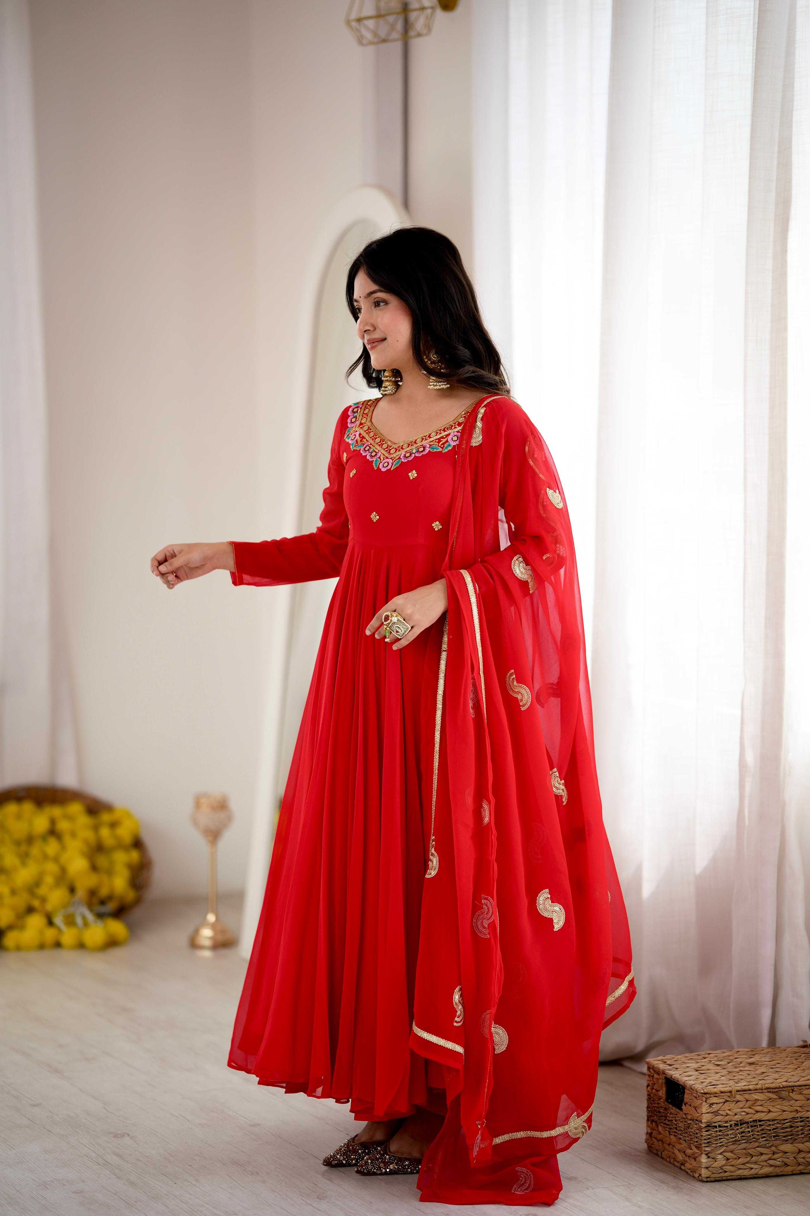 YNF Wholesale Faux Georgette Embroidery Gowns RIN133 5363 | Surat Manufacturer