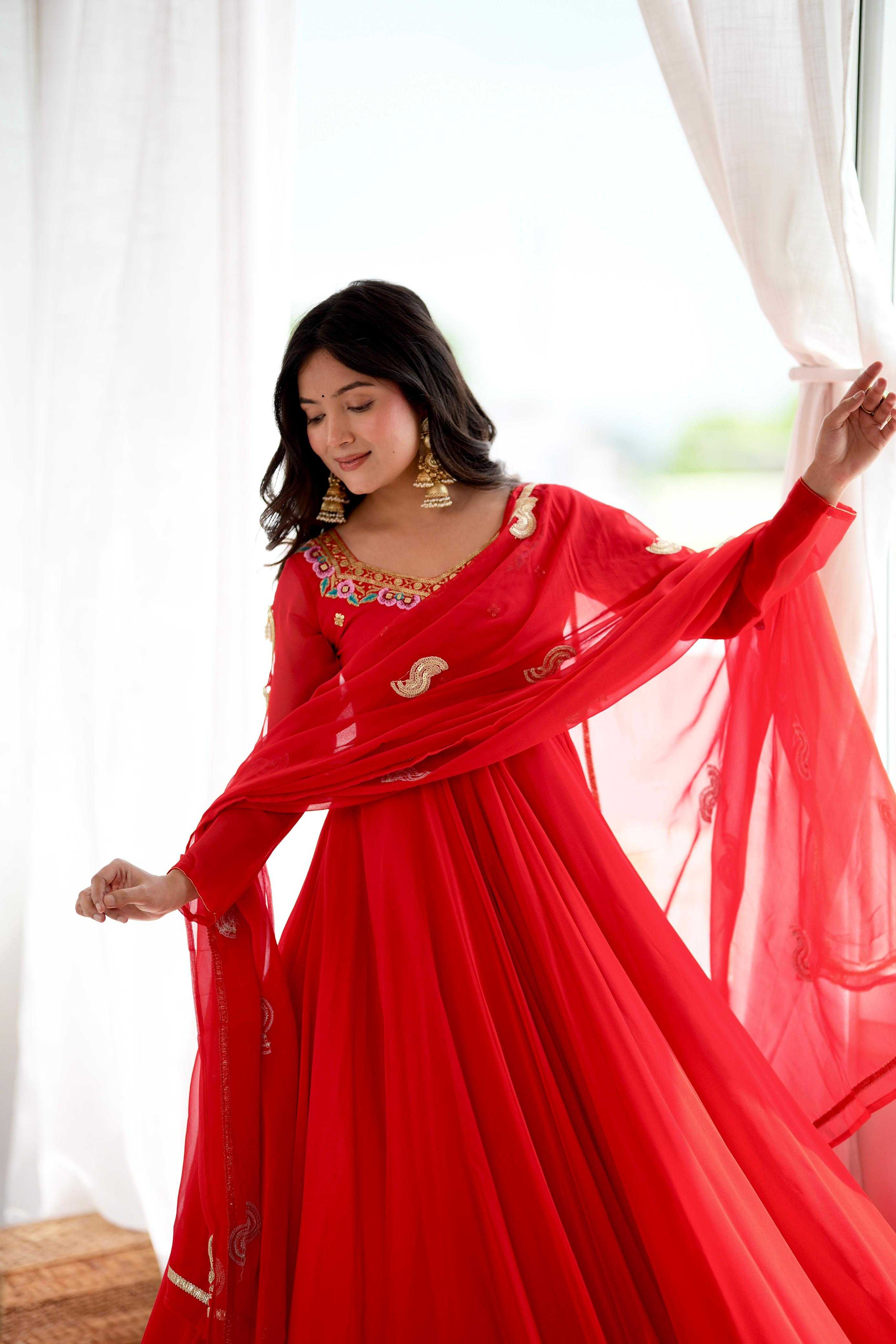YNF Wholesale Faux Georgette Embroidery Gowns RIN133 5363 | Surat Manufacturer