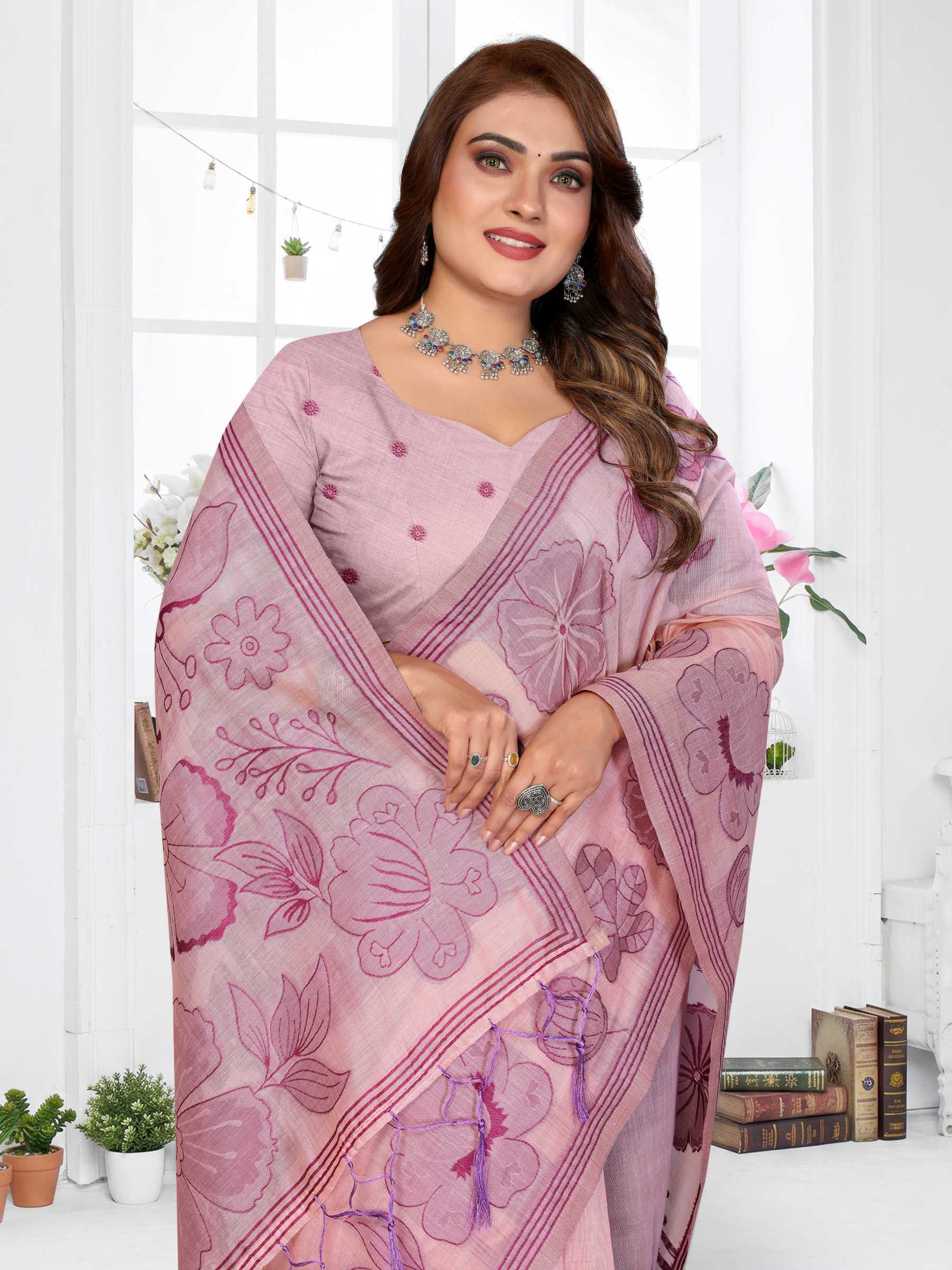 YNF Wholesale Cotton Jacquard Saree RIN144 Juhi | Surat Manufacturer