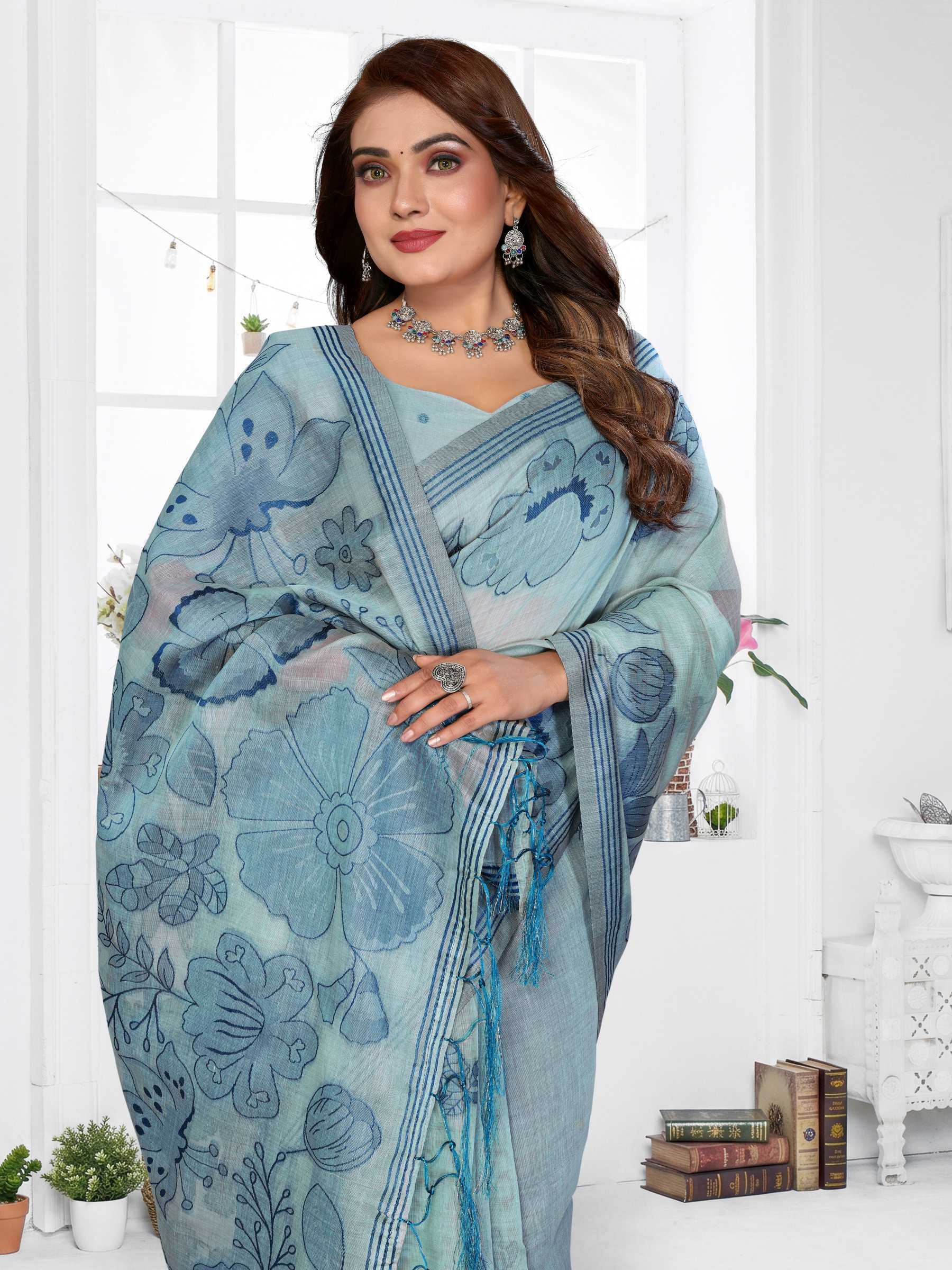 YNF Wholesale Cotton Jacquard Saree RIN144 Juhi | Surat Manufacturer