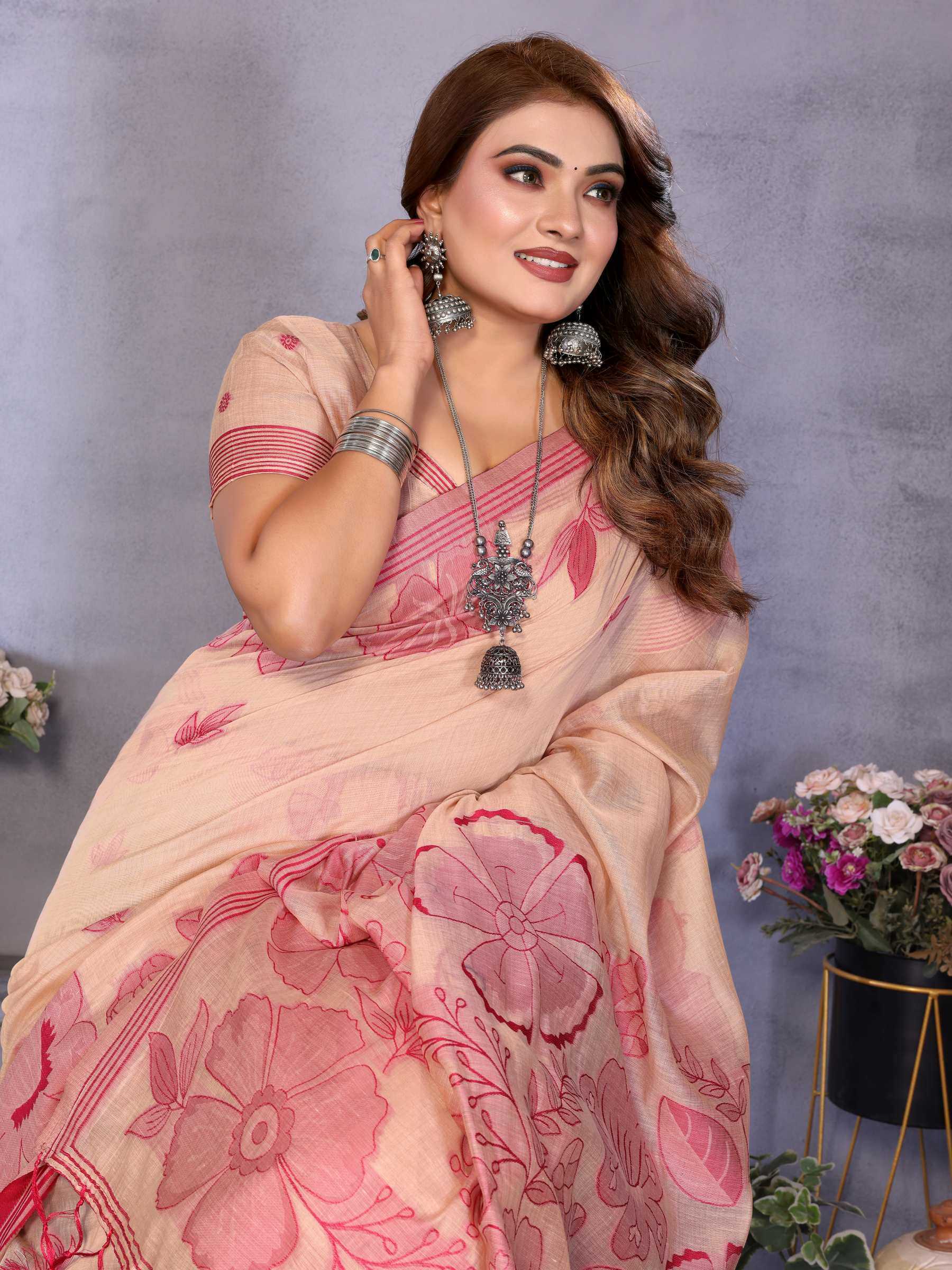 YNF Wholesale Cotton Jacquard Saree RIN144 Juhi | Surat Manufacturer
