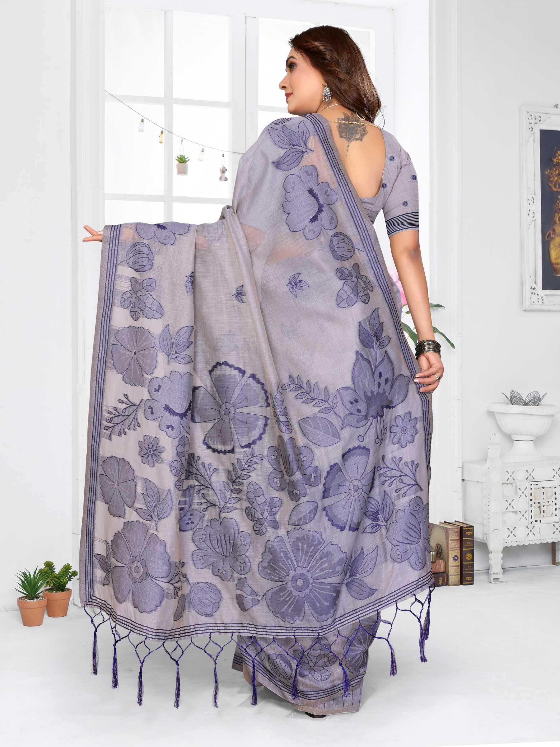 YNF Wholesale Cotton Jacquard Saree RIN144 Juhi | Surat Manufacturer