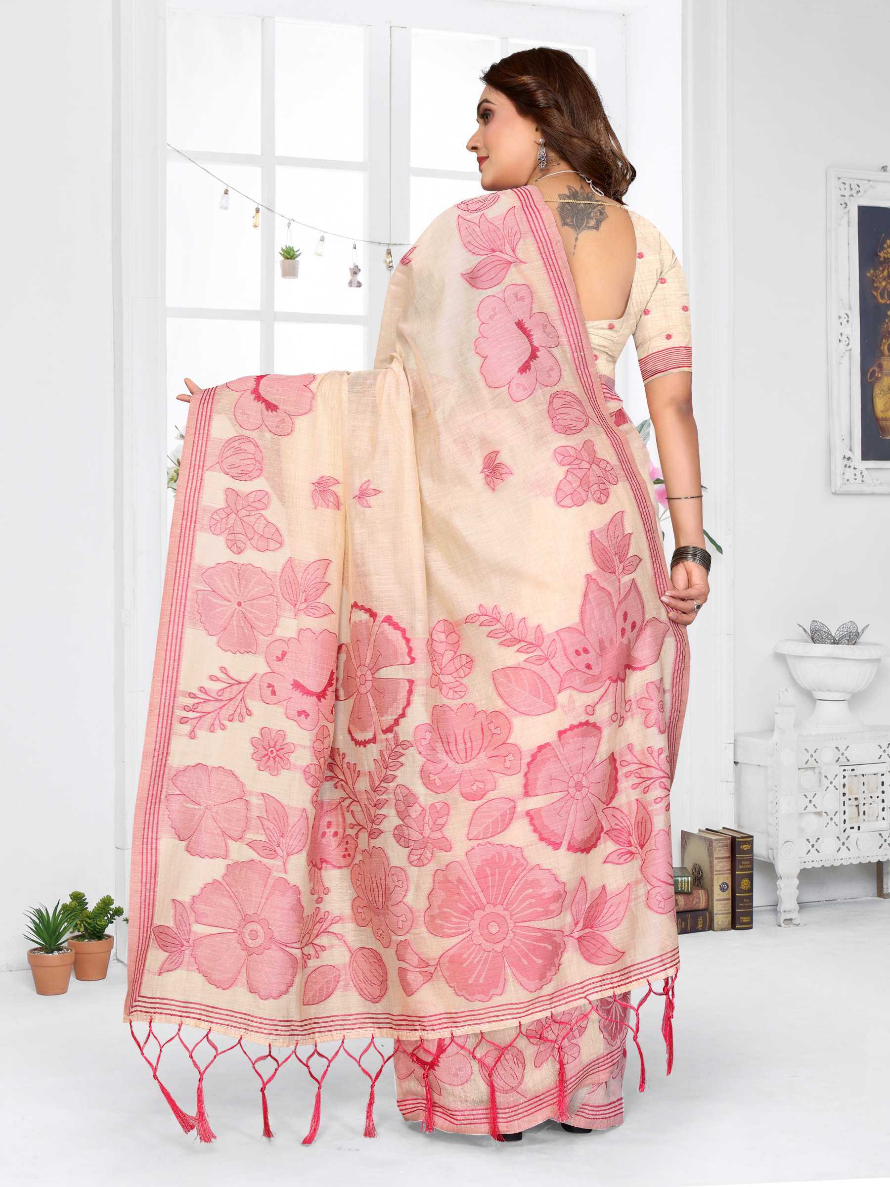 YNF Wholesale Cotton Jacquard Saree RIN144 Juhi | Surat Manufacturer