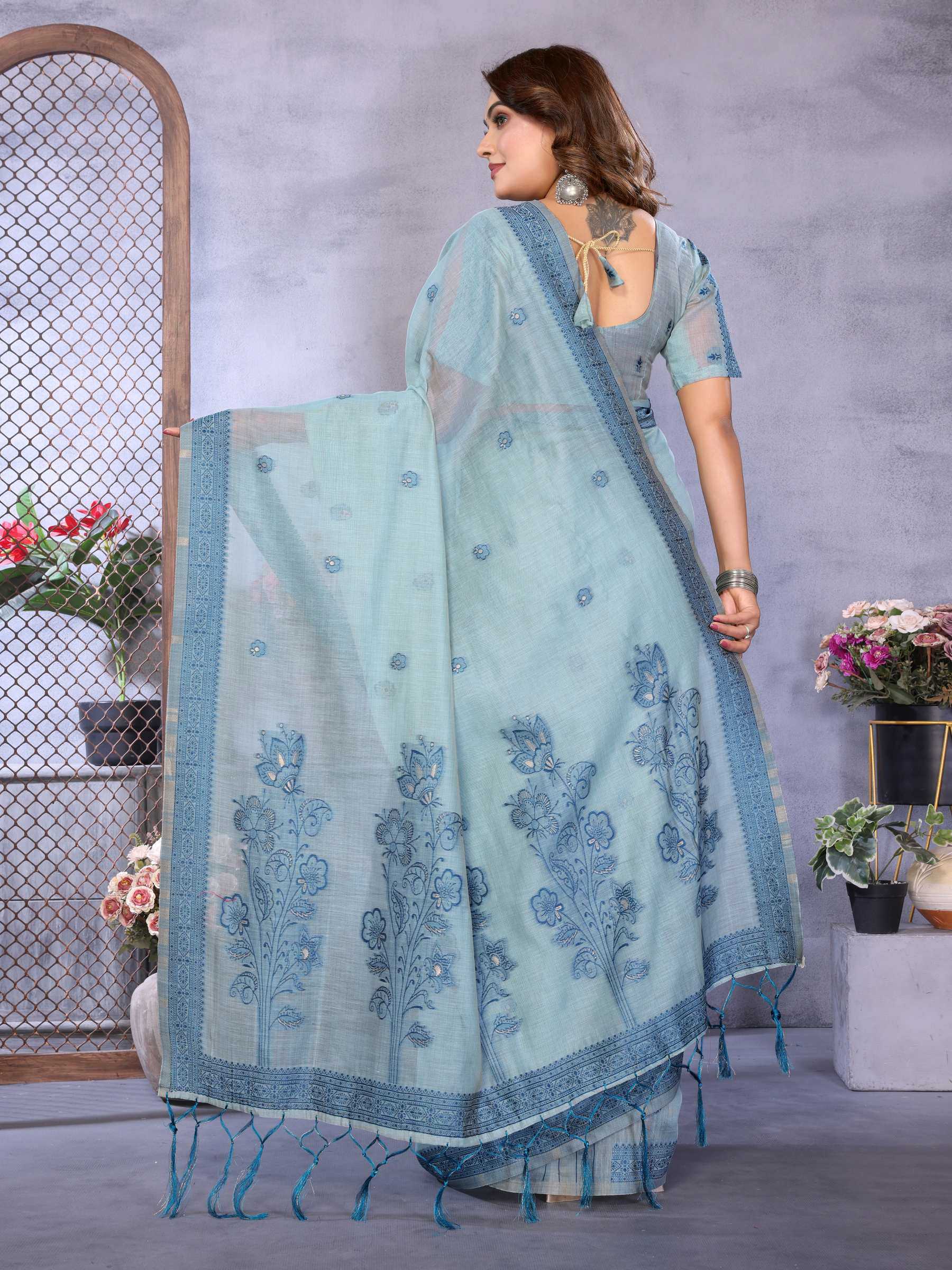 YNF Wholesale Cotton Jacquard Saree RIN144 Parmeshwari | Surat Manufacturer