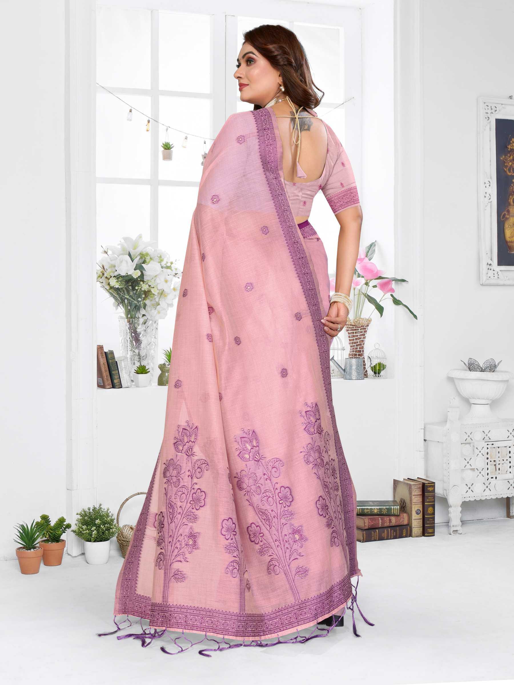 YNF Wholesale Cotton Jacquard Saree RIN144 Parmeshwari | Surat Manufacturer