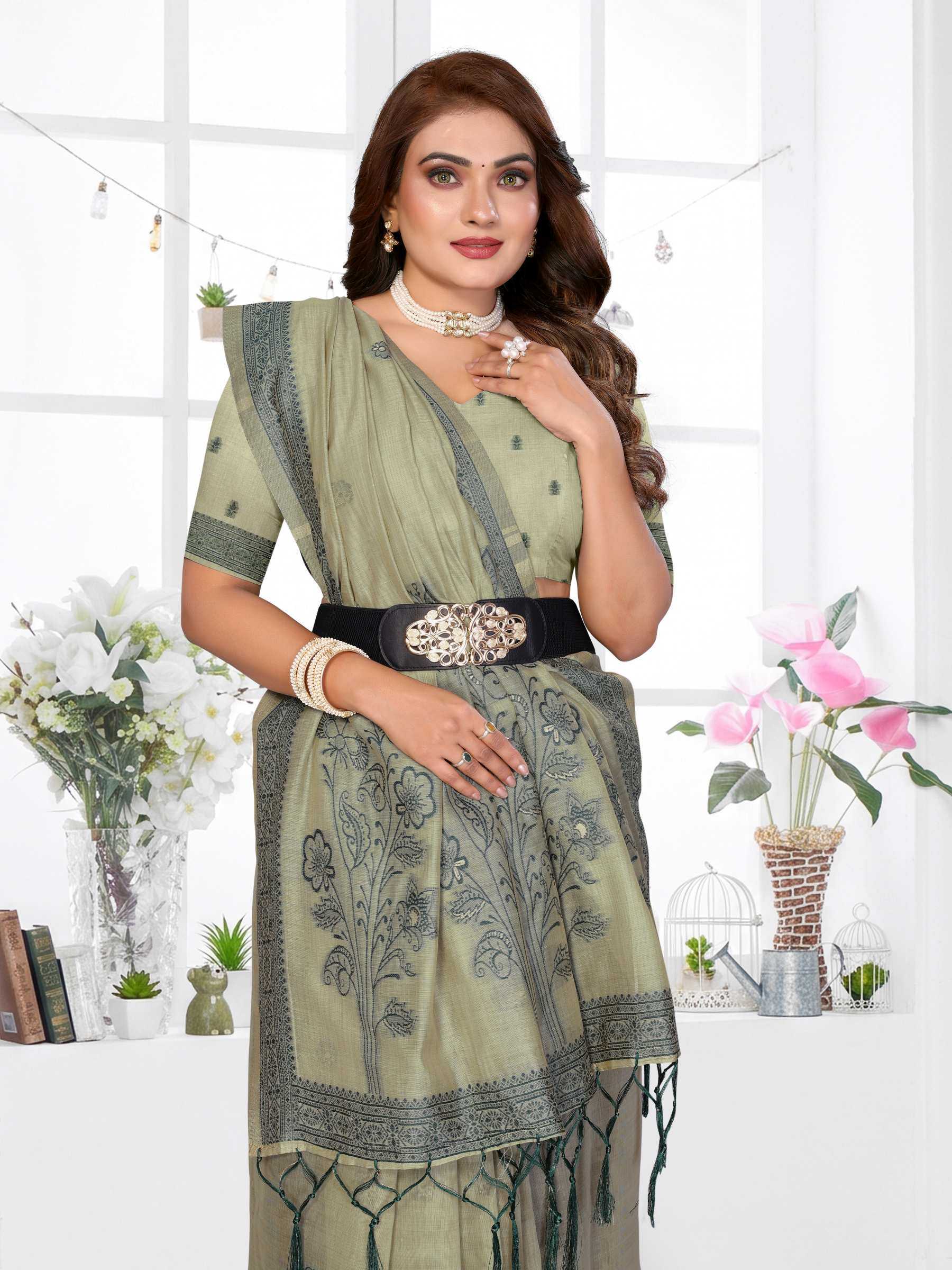 YNF Wholesale Cotton Jacquard Saree RIN144 Parmeshwari | Surat Manufacturer