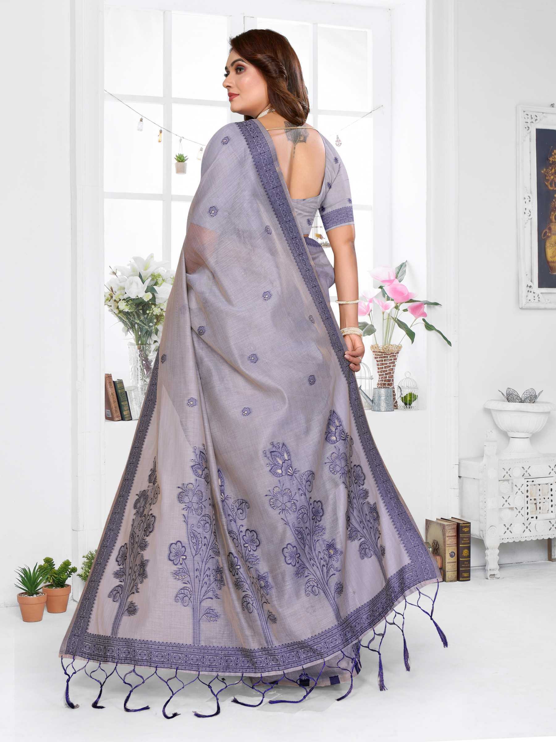 YNF Wholesale Cotton Jacquard Saree RIN144 Parmeshwari | Surat Manufacturer