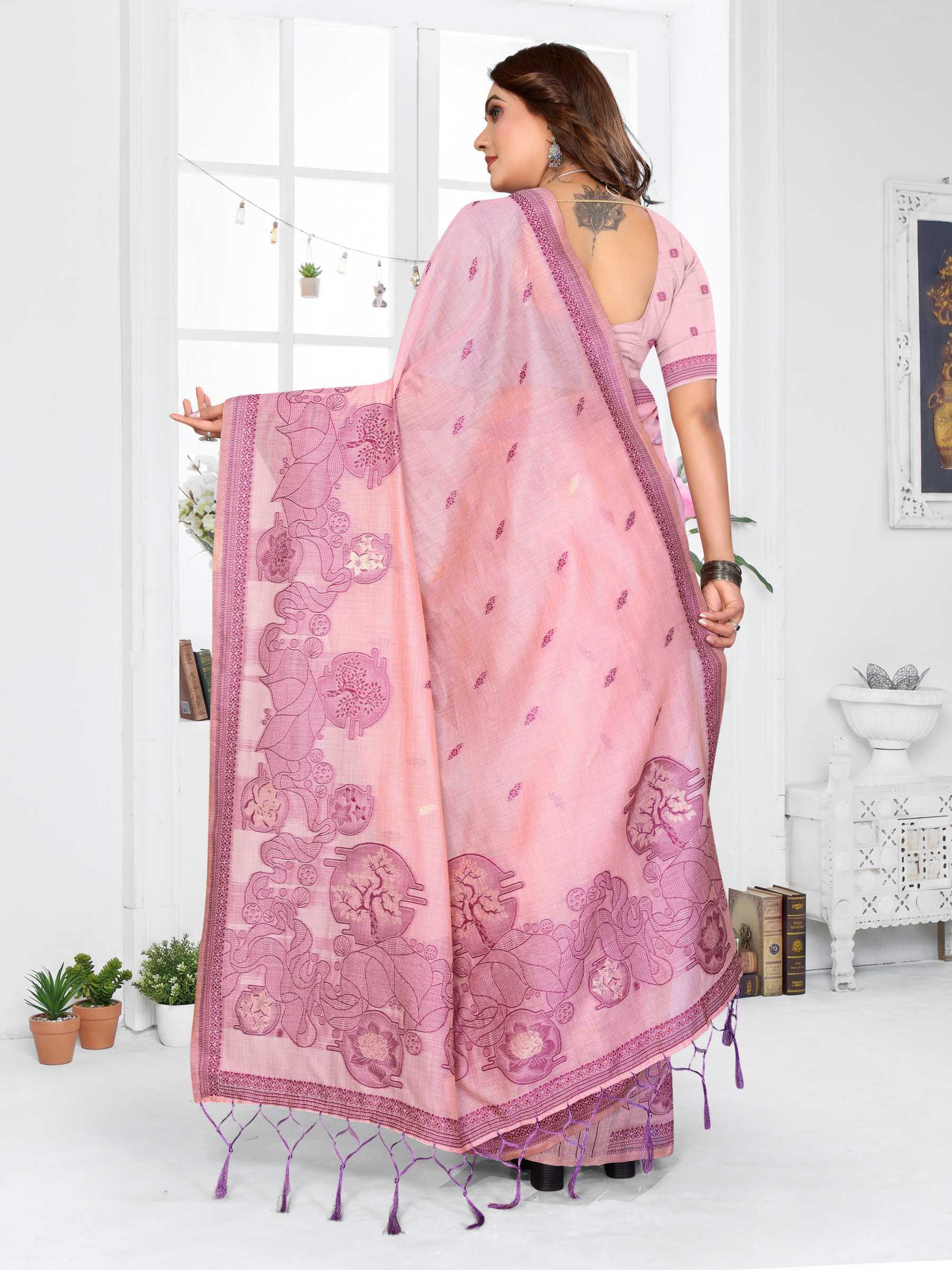 YNF Wholesale Cotton Jacquard Saree RIN144 Tanvi | Surat Manufacturer