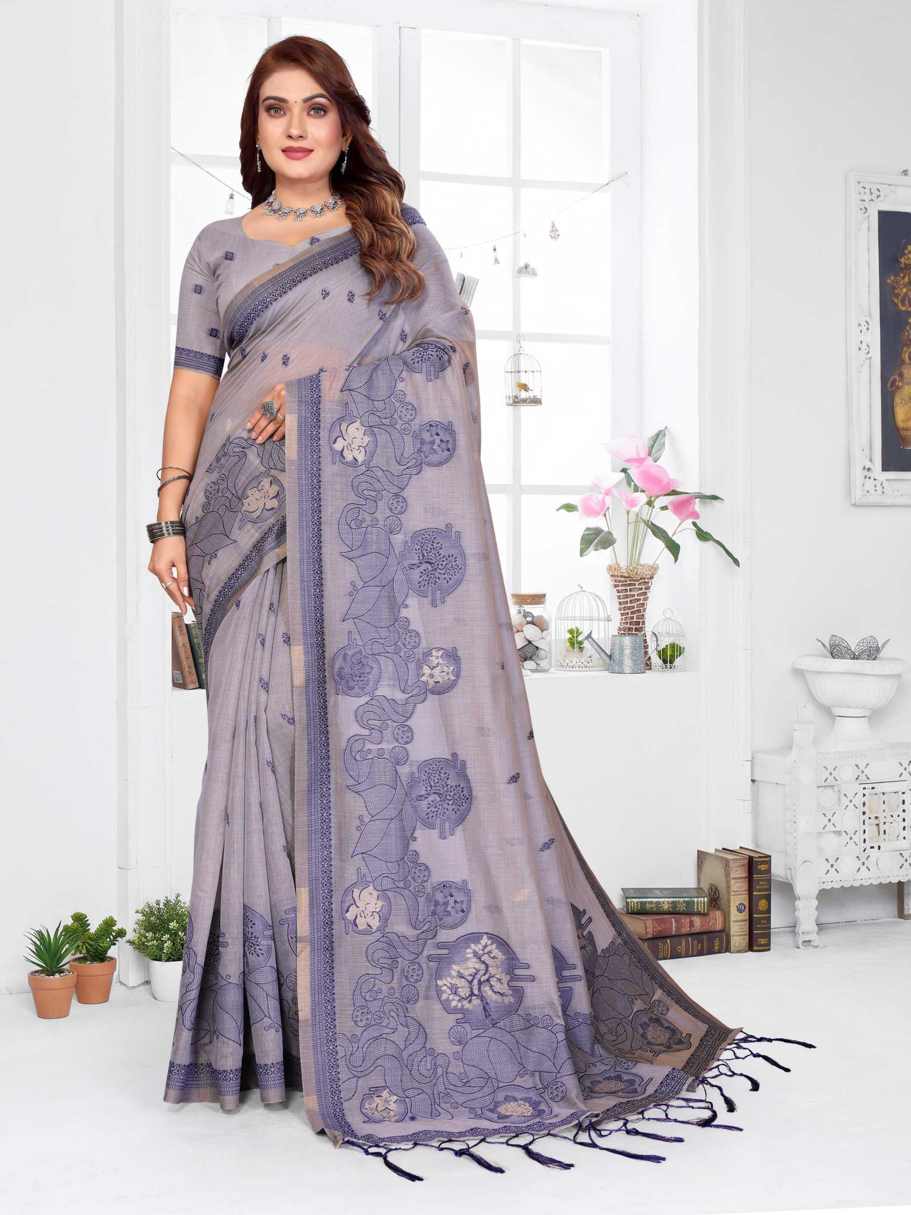 YNF Wholesale Cotton Jacquard Saree RIN144 Tanvi | Surat Manufacturer