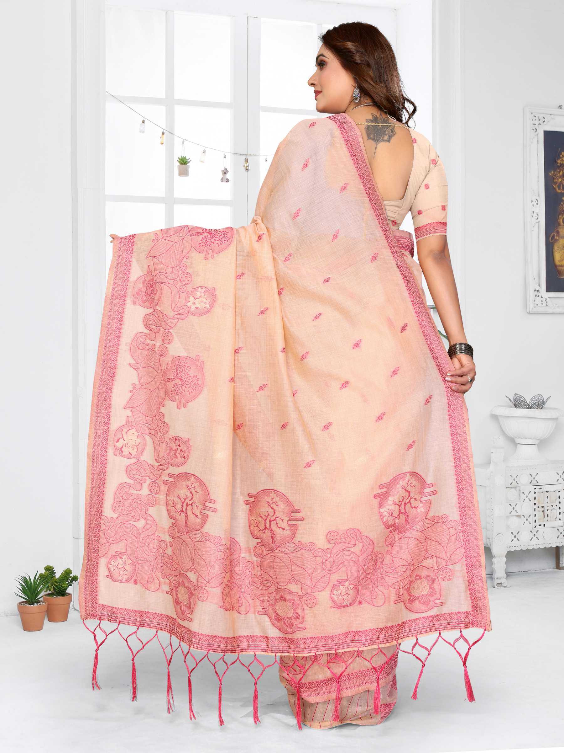 YNF Wholesale Cotton Jacquard Saree RIN144 Tanvi | Surat Manufacturer