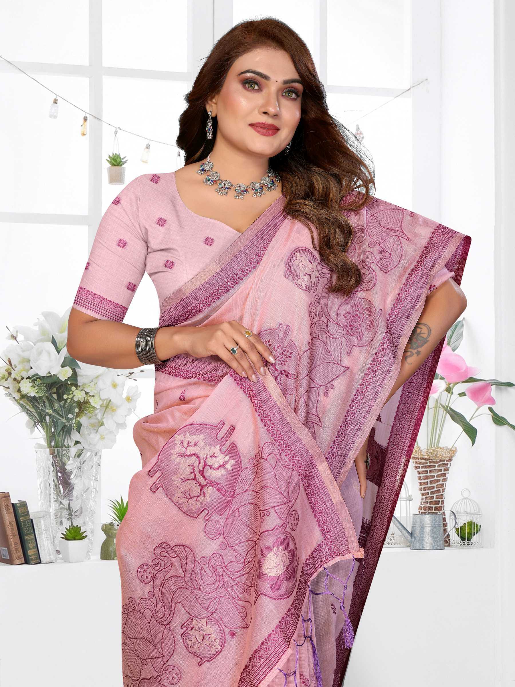 YNF Wholesale Cotton Jacquard Saree RIN144 Tanvi | Surat Manufacturer