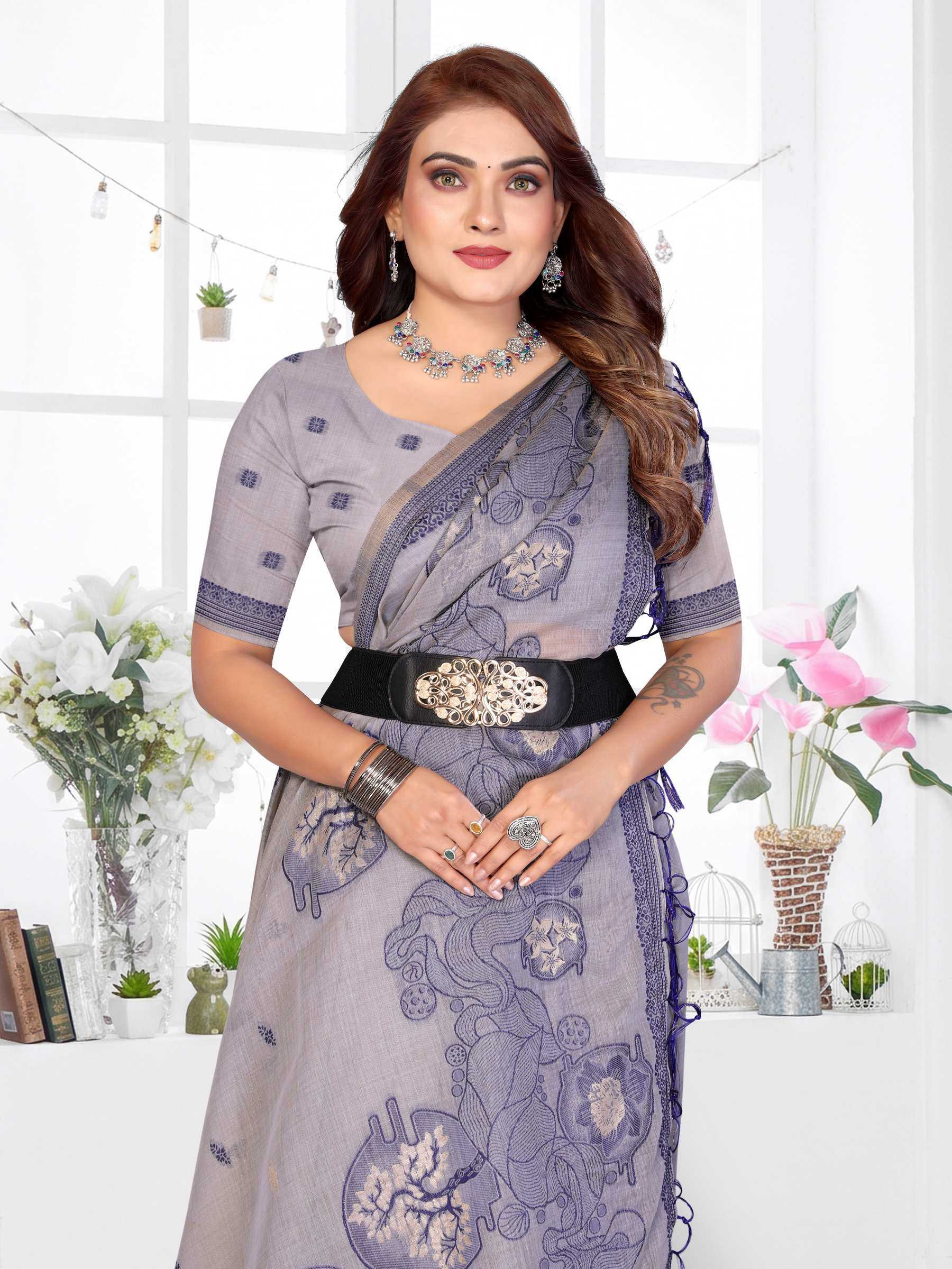 YNF Wholesale Cotton Jacquard Saree RIN144 Tanvi | Surat Manufacturer