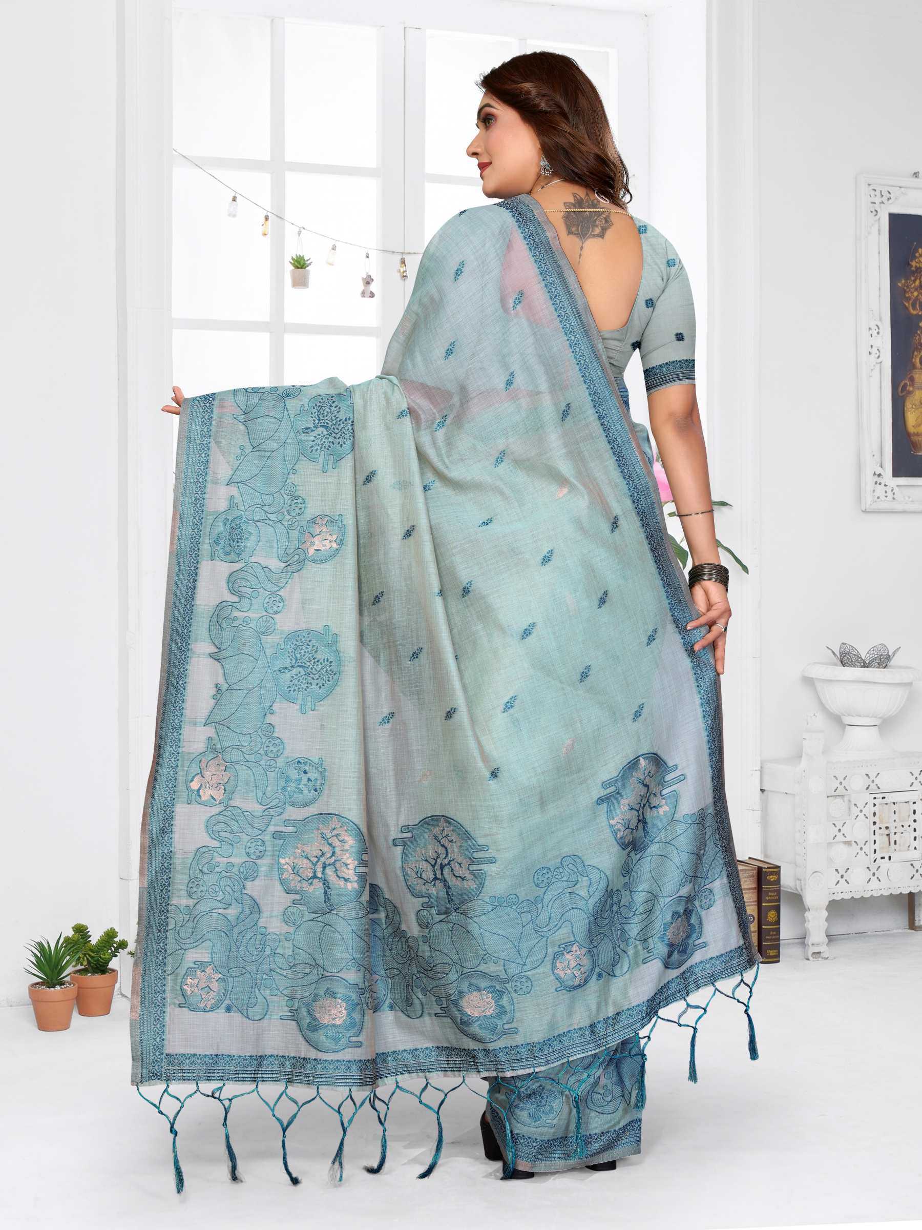 YNF Wholesale Cotton Jacquard Saree RIN144 Tanvi | Surat Manufacturer