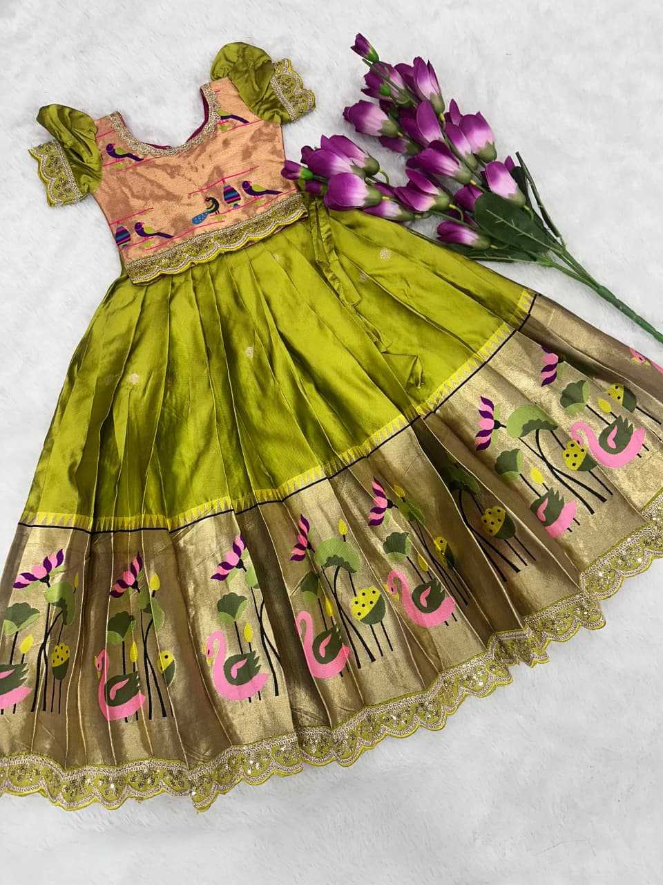 YNF Wholesale Paithani Silk Kids Ethnic Wear RIN161 FLAI | Surat Manufacturer