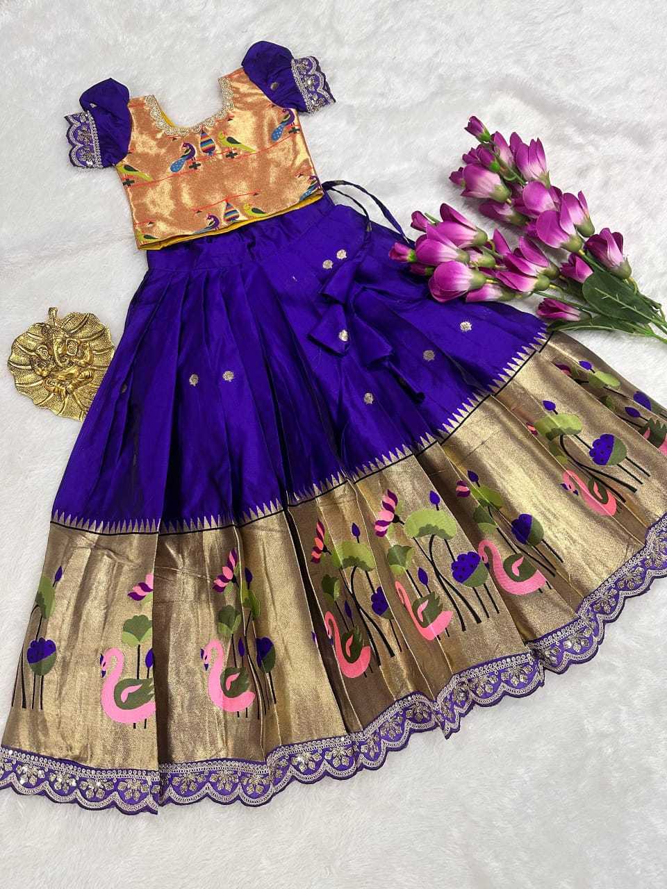 YNF Wholesale Paithani Silk Kids Ethnic Wear RIN161 FLAI | Surat Manufacturer