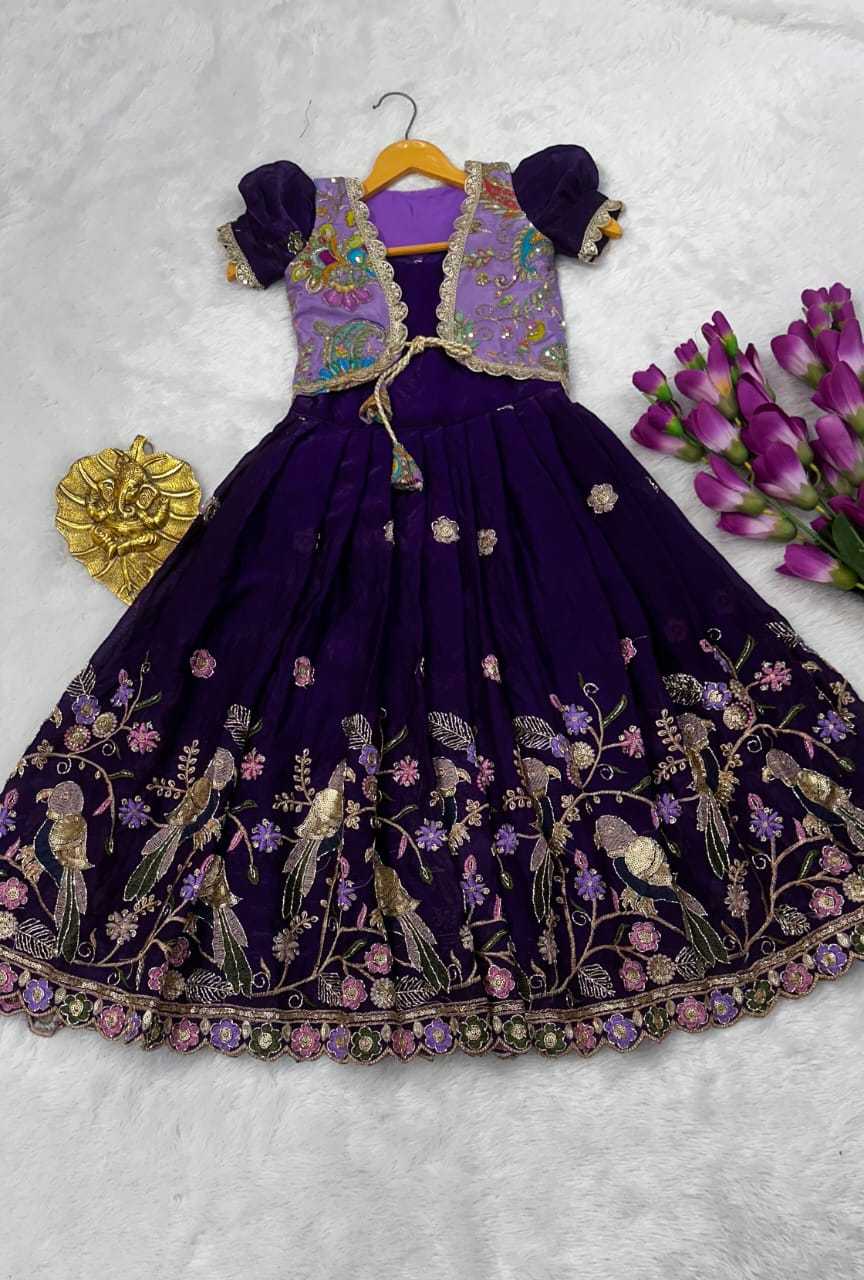 YNF Wholesale Space Silk Kids Gown RIN161 FLAIR | Surat Manufacturer