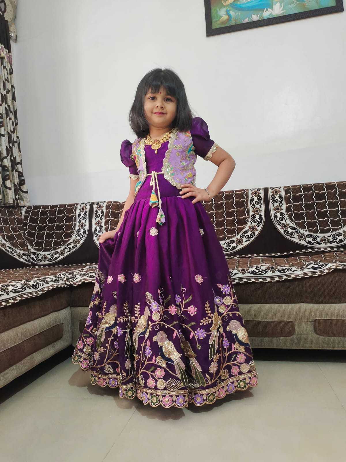 YNF Wholesale Space Silk Kids Gown RIN161 FLAIR | Surat Manufacturer