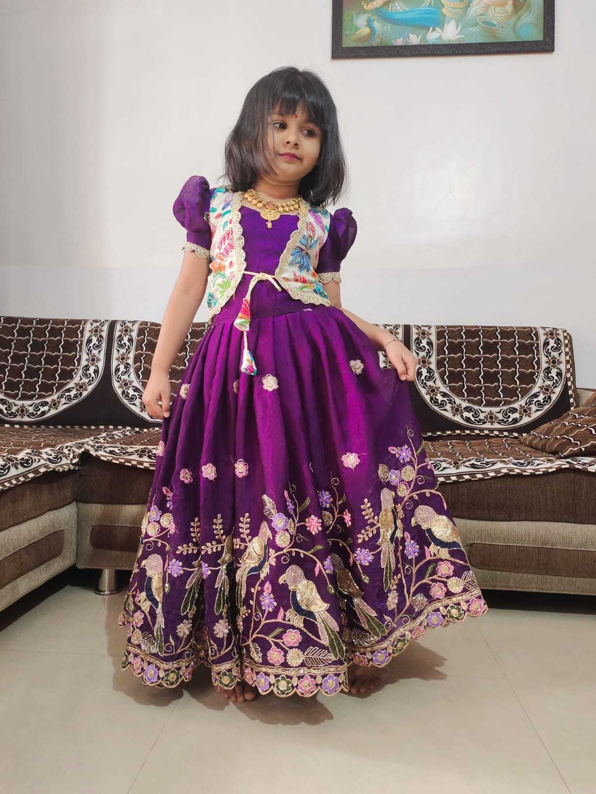 YNF Wholesale Space Silk Kids Gown RIN161 FLAIR | Surat Manufacturer