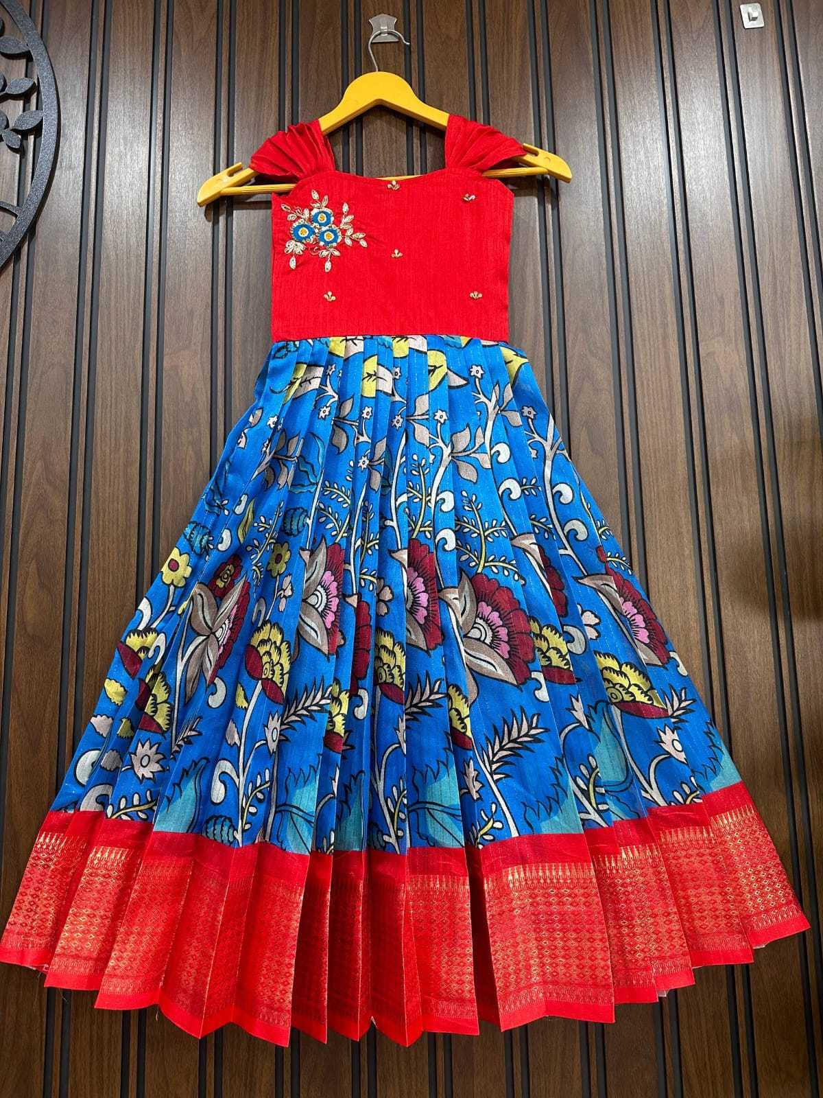 YNF Wholesale Pure Silk Kids Gown RIN161 Go | Surat Manufacturer