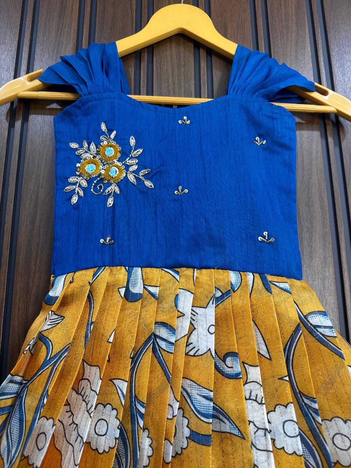 YNF Wholesale Pure Silk Kids Gown RIN161 Go | Surat Manufacturer