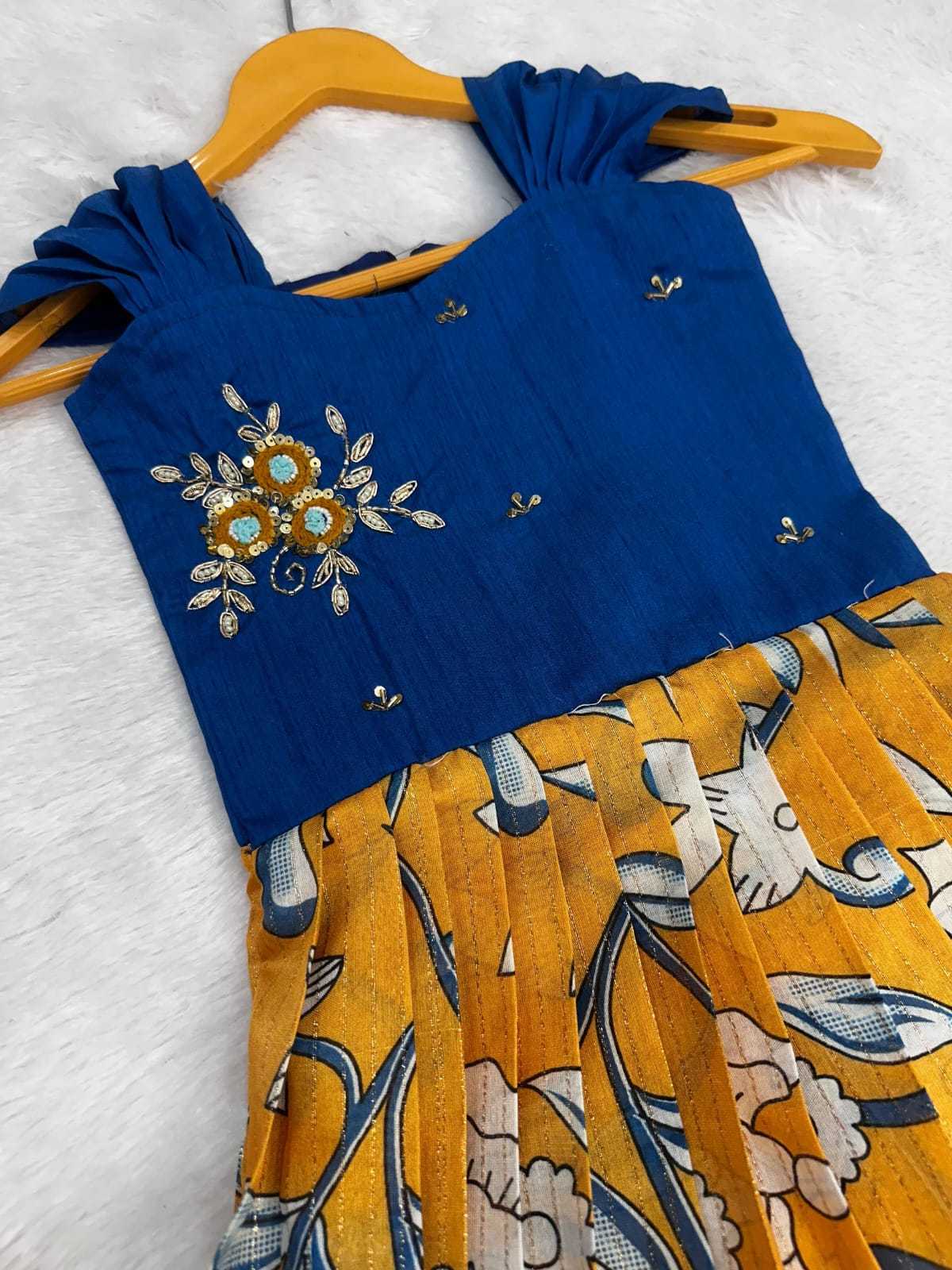 YNF Wholesale Pure Silk Kids Gown RIN161 Go | Surat Manufacturer