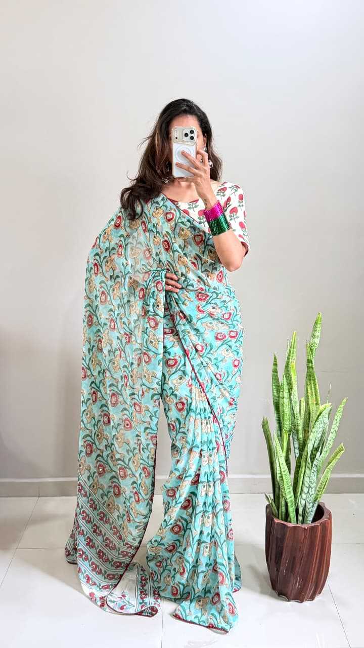 YNF Wholesale Georgette Printed Sarees RIN214 237 | Surat Manufacturer