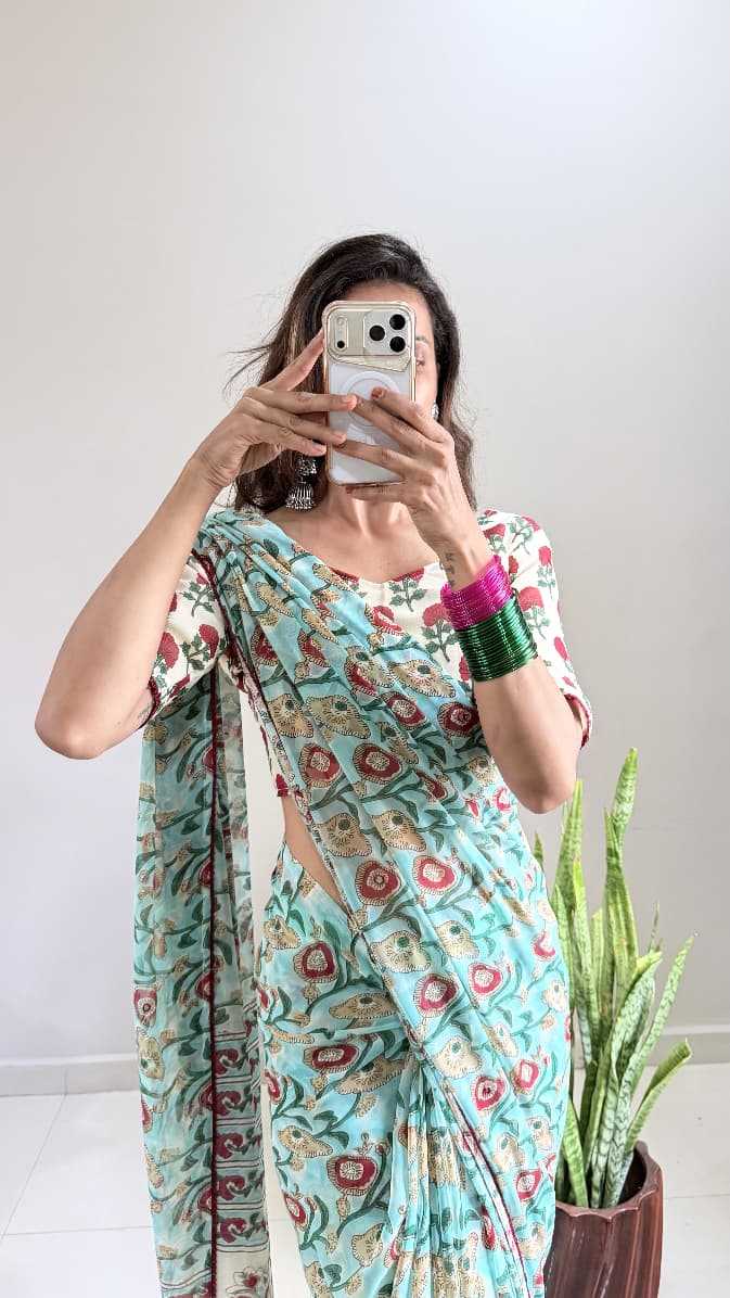 YNF Wholesale Georgette Printed Sarees RIN214 237 | Surat Manufacturer