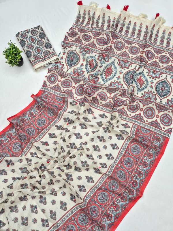 YNF Wholesale Soft Cotton Printed Sarees RIN231 AJRAK | Surat Manufacturer