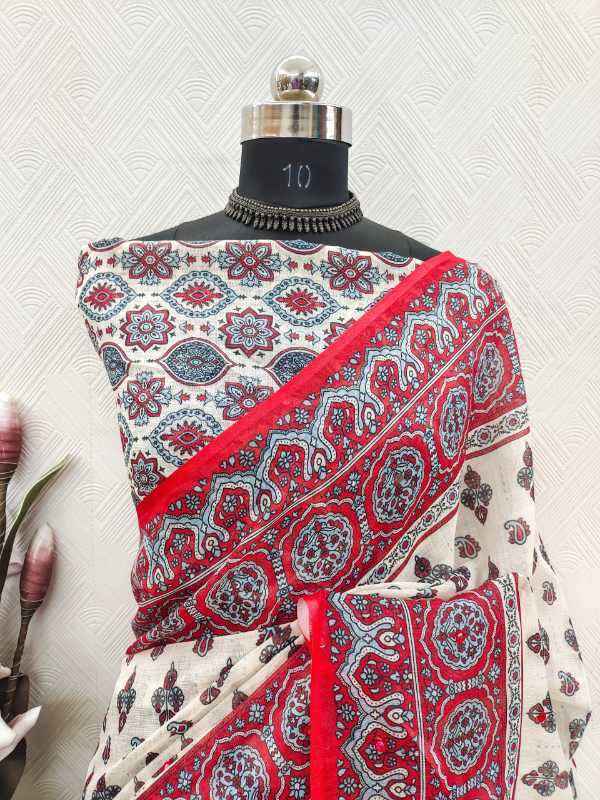 YNF Wholesale Soft Cotton Printed Sarees RIN231 AJRAK | Surat Manufacturer
